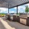 Grilling station and lush landscaping