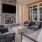 Outdoor lounge space and media area