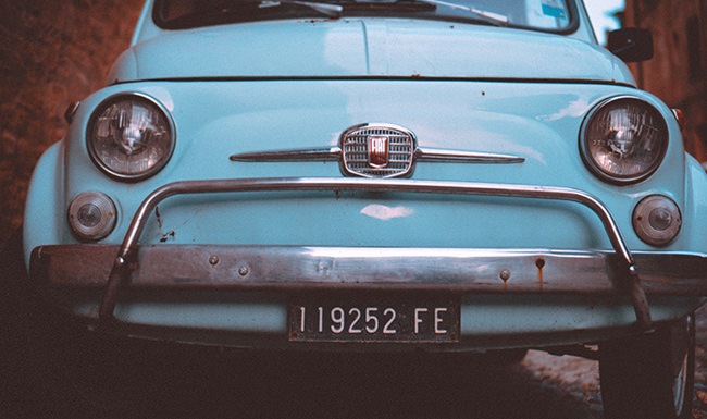 Car Lifestyle photo of old rusted blue car
